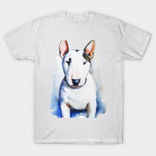 Miniature Bull Terrier Watercolor - Dog Lovers T-Shirt